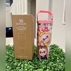 Custom Stanley Pink labubu designs Flip Straw Tumbler